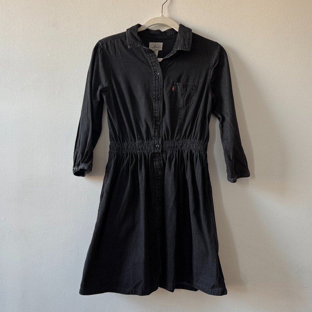 Levi's Washed Black Denim Mini Dress